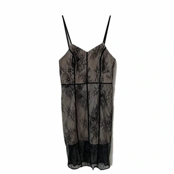 NWOT Lovers + Friends Lace Slip Midi Dress in Black Sz. S - Picture 1 of 3
